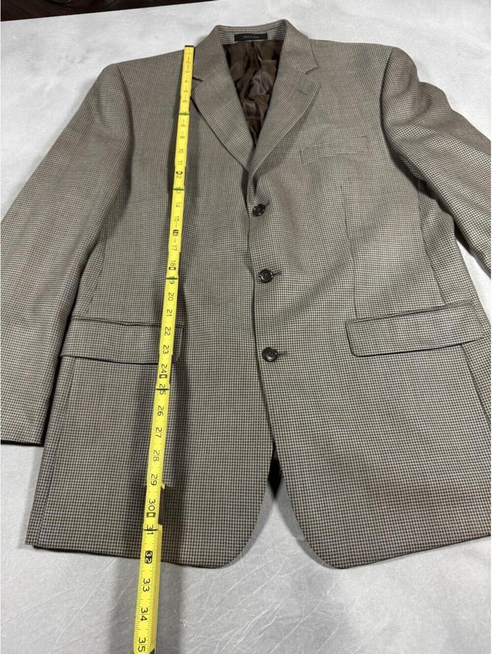 Calvin Klein Wool Silk Houndstooth Blazer Sport Coat Men’s 42R, wool silk blend - Picture 2 of 8
